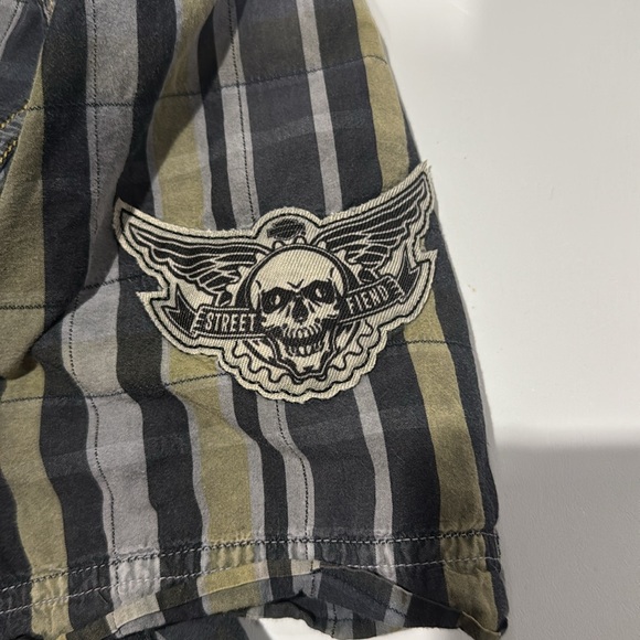 Harley-Davidson Men's Green and Gray Plaid Shirt - Picture 6 of 12